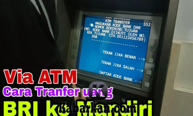 Cara Transfer Dari BRI Ke Mandiri Via ATM
