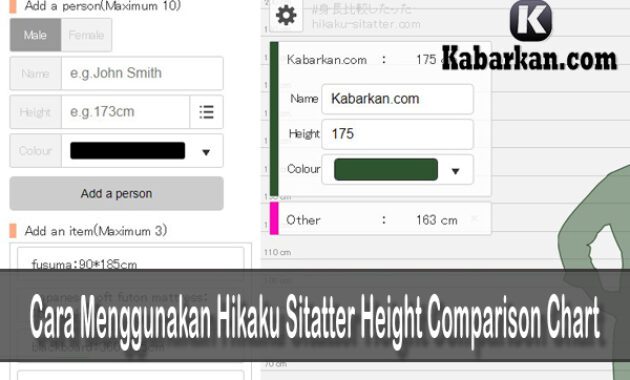 Cara Menggunakan Hikaku Sitatter Height Comparison Chart