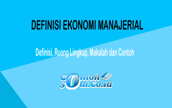 Definisi Ekonomi Manajerial Definisi Ruang Lingkup Makalah Contoh